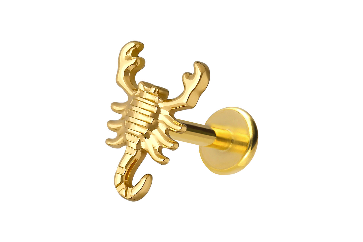 Titan Labret Piercing mit Push Fit SKORPION
